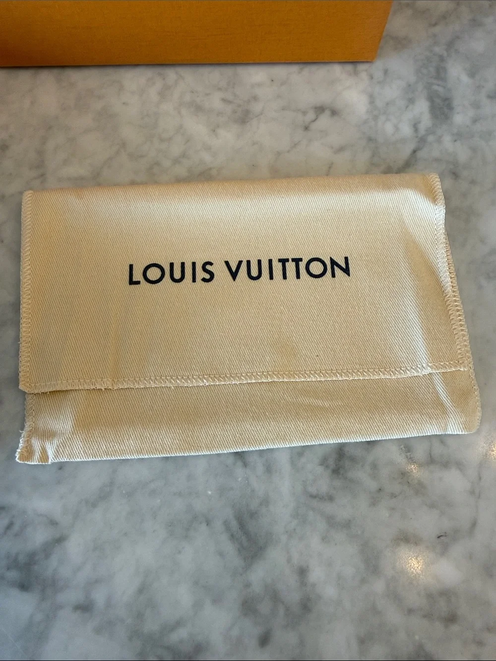 Louis Vuitton Orange and Cream Gift Set with Navy Accents